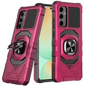 Samsung Galaxy S24 FE Robotic Hybrid Case (with Magnetic Ring Stand) - Hot Pink