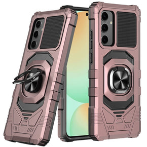 Samsung Galaxy S24 FE Robotic Hybrid Case (with Magnetic Ring Stand) - Rose Gold