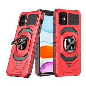 Apple iPhone 15 (6.1) Robotic Hybrid Case (with Magnetic Ring Stand) - Red