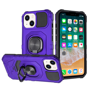 Apple iPhone 15 (6.1) Robotic Hybrid Case (with Magnetic Ring Stand) - Purple