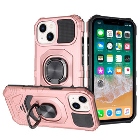 Apple iPhone 15 (6.1) Robotic Hybrid Case (with Magnetic Ring Stand) - Rose Gold