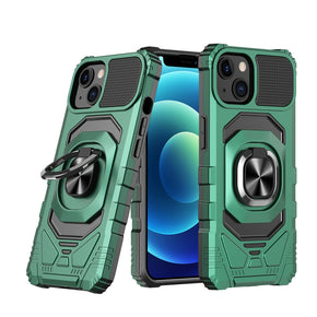 Apple iPhone 15 (6.1) Robotic Hybrid Case (with Magnetic Ring Stand) - Midnight Green
