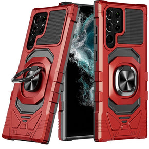 Samsung Galaxy S22 Ultra Robotic Hybrid Case (with Magnetic Ring Stand) - Red
