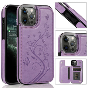 Apple iPhone 7/8/SE Luxury Leather Card Holder Case - Light Purple