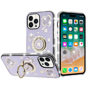 Apple iPhone 11 (6.1) Splendid Glitter with Diamonds Edges Hybrid Case - Purple