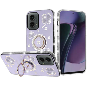 Motorola Moto G Stylus 5G (2024) Splendid Glitter with Diamonds Edges Hybrid Case - Purple