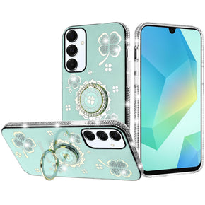 Samsung Galaxy A16 5G Splendid Glitter with Diamonds Edges Hybrid Case - Teal