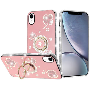 Apple iPhone XR Splendid Glitter with Diamonds Edges Hybrid Case - Pink