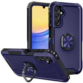 Samsung Galaxy A15 5G Superior 3-in-1 Hybrid Case (with Magnetic Ring Stand) - Blue