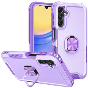 Samsung Galaxy A15 5G Superior 3-in-1 Hybrid Case (with Magnetic Ring Stand) - Purple