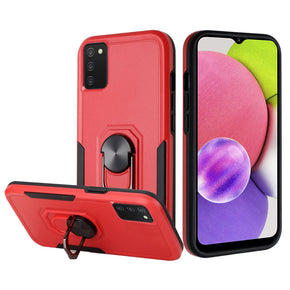 Samsung Galaxy A03s Tough Hybrid Case (with Magnetic Ring Stand) - Red