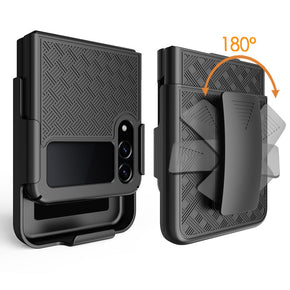Samsung Galaxy Z Fold4 5G Unique 3-in-1 Holster Combo Hybrid Case - Black
