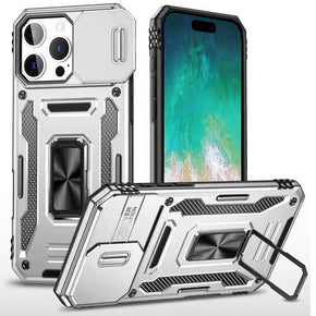 Apple iPhone 16 Pro Max (6.9) Utter Tough Camera Cover Hybrid Case (with Kickstand) - Silver