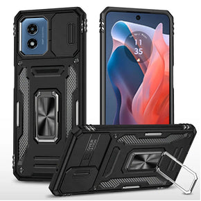 Motorola Moto G Play (2024) Utter Tough Camera Cover Hybrid Case (with Kickstand) - Black