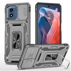 Motorola Moto G Play (2024) Utter Tough Camera Cover Hybrid Case (with Kickstand) - Gray