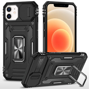 Apple iPhone 12 / 12 Pro (6.1) Utter Tough Camera Cover Hybrid Case (with Kickstand) - Black