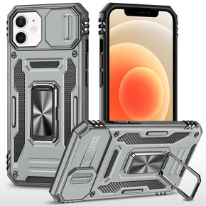 Apple iPhone 12 / 12 Pro (6.1) Utter Tough Camera Cover Hybrid Case (with Kickstand) - Grey