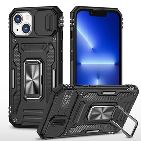 Apple iPhone 14 (6.1) / iPhone 13 (6.1) Utter Tough Camera Cover Hybrid Case (with Kickstand) - Black