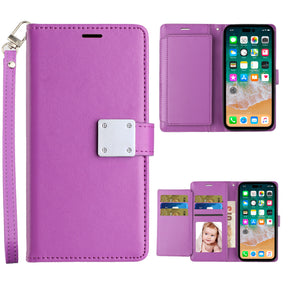 Samsung Galaxy S24 Plus Trifold Wallet Case (with Lanyard) - Purple