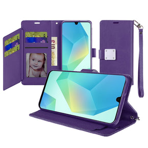 Samsung Galaxy A16 5G Trifold Wallet Case (with Lanyard) - Purple