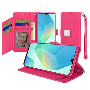 Samsung Galaxy A16 5G Trifold Wallet Case (with Lanyard) - Pink