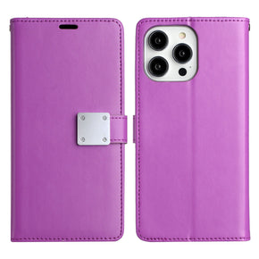 Samsung Galaxy A15 5G Trifold Wallet Case with Lanyard - Purple