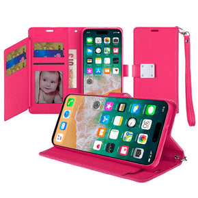 Apple iPhone 16 Pro Max (6.9) Trifold Wallet Case with Lanyard - Pink