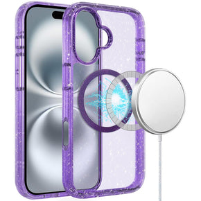 Apple iPhone 16 Pro (6.3) Magsafe Glitter Case - Purple