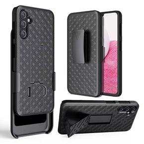 Apple iPhone 15 (6.1) Weave 3-in-1 Combo Hybrid Case (with Kickstand) - Black