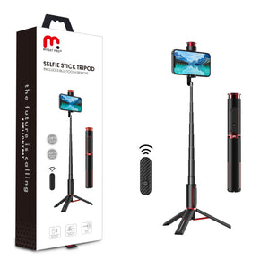 Mybat Pro Selfie Stick Tripod (with Bluetooth Remote) - Black / Red