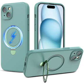 Apple iPhone 15 (6.1) Sleekfit Magsafe (with Kickstand) Hybrid Case - Green