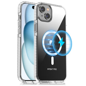 Apple iPhone 15 (6.1) Vivid Series Magsafe Bumper Hybrid Case - White