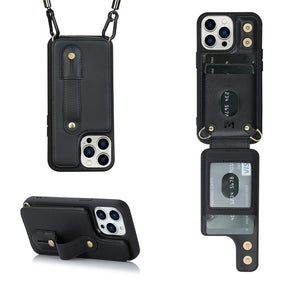 Apple iPhone 15 Pro (6.1) Clutch Series Crossbody Wallet Case - Black