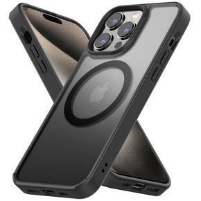 Apple iPhone 15 Pro Max (6.7) Lunar Lite Series Magsafe Hybrid Case - Black