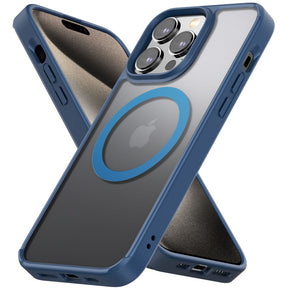 Apple iPhone 15 Pro Max (6.7) Lunar Lite Series Magsafe Hybrid Case - Blue