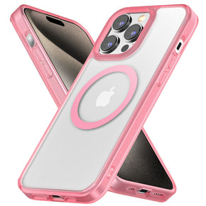 Apple iPhone 15 Pro Max (6.7) Lunar Lite Series Magsafe Hybrid Case - Pink