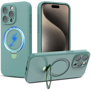 Apple iPhone 15 Pro Max (6.7) Sleekfit Magsafe (with Kickstand) Hybrid Case - Green