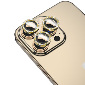 Apple iPhone 15 Pro (6.1) / iPhone 15 Pro Max (6.7) Glamcam Tempered Glass Lens Protector - Gold