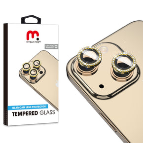 Apple iPhone 15 (6.1) / iPhone 15 Plus (6.7) Glamcam Tempered Glass Lens Protector - Gold