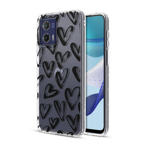 Motorola Moto G 5G (2023) Mood Series Design Case - Black Hearts