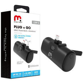 Mybat Plug+Go USB-C Power Bank (with Kickstand) - Black