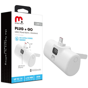 Mybat Plug+Go USB-C Power Bank (with Kickstand) - White