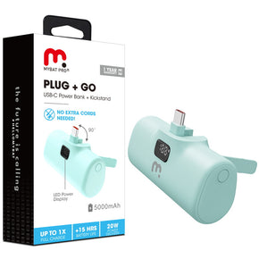 Mybat Plug+Go USB-C Power Bank (with Kickstand) - Blue