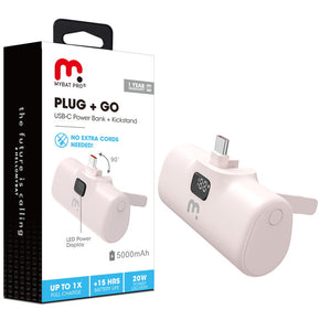 Mybat Plug+Go USB-C Power Bank (with Kickstand) - Pink