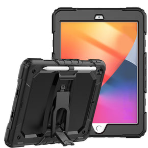 Samsung Galaxy Tab A9 Plus (11") Heavy Duty Full Body Rugged Kickstand Case - Black / Black