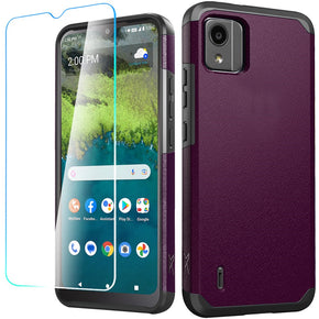 Nokia C110 Tough Strong Hybrid Case (with Tempered Glass) - Purple