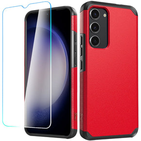 Boost Celero 5G (2023) Tough Strong Hybrid Case (with Tempered Glass) - Red