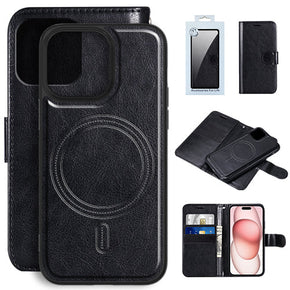 Apple iPhone 15 Plus (6.7) Magsafe Wallet Hybrid Case - Black