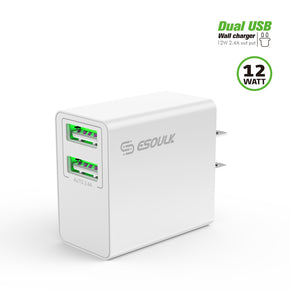 EA10P-WH: 12W 2.4A Dual USB Wall Adapter
