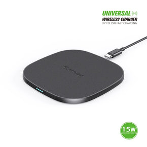 EW06-BK: 15W QI WIRELESS CHARGER & 5FT TYPE-C CHARGING CABLE